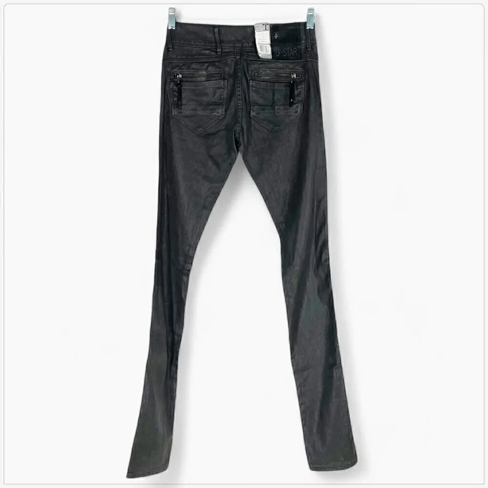 G-Star Jeans Fender Skinny Concrete Wash Gray Coated Wax Stretch NWT New Size 25